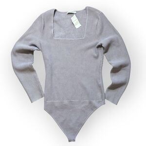 NWT - Abercrombie & Fitch Seamless Fabric Corset Bodysuit Lavender LG